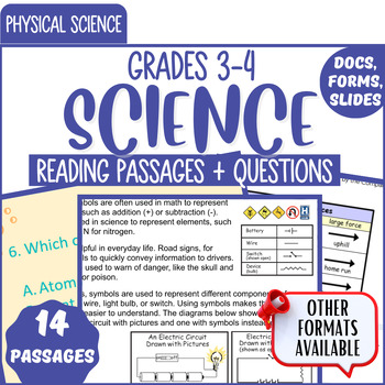 Preview of Physical Science Reading Comprehension Passages and Questions Digital Resources