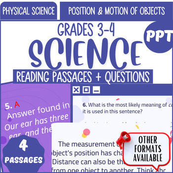 Preview of Physical Science Reading Comprehension PowerPoints Position & Motion of Objects