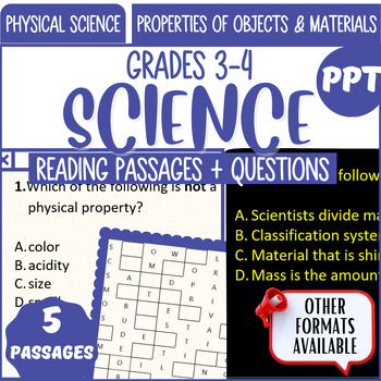Preview of Physical Science Reading Passage PowerPoints Properties of Objects and Materials