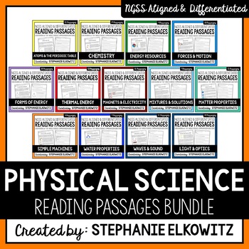 Preview of Physical Science Reading Comprehension Passages | Printable & Digital