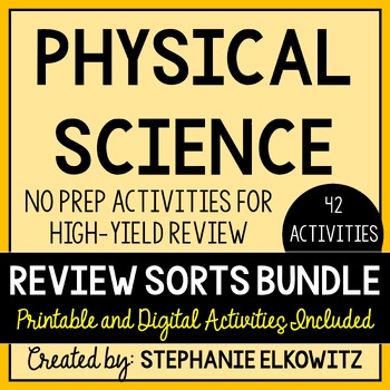 Preview of Physical Science Review Activities | Printable & Digital