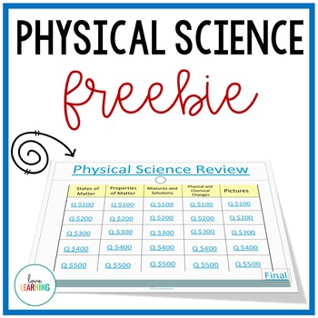 Preview of Physical Science Review Game: Matter, Mixtures, Physical and Chemical Changes