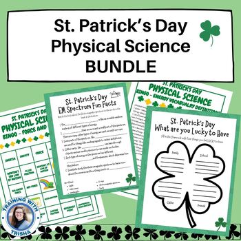 Preview of Physical Science St Patrick's Day Bundle - BINGO and Activity Sheets