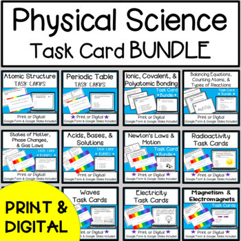 Preview of Physical Science Task Card BUNDLE {ENTIRE COURSE}