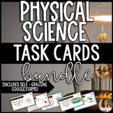 Physical Science Task Cards Bundle - Editable and Self-Gra