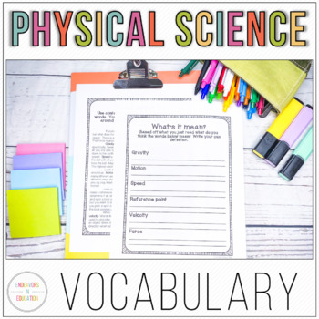 Preview of Physical Science Vocabulary Activities and Worksheets