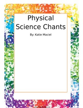 Preview of Physical Science Vocabulary Chants