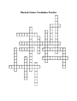 Preview of Physical Science Vocabulary Crossword