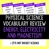 Physical Science Vocabulary Review Game - Energy, Electric