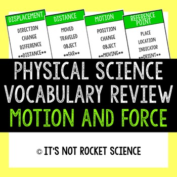 Preview of Physical Science Vocabulary Review Game - Motion and Force