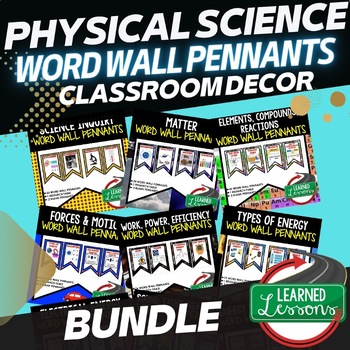 Preview of Physical Science Word Wall Pennants (Physical Science Word Wall Bundle)