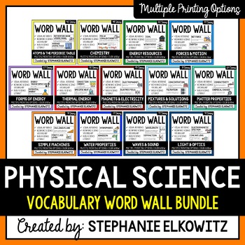 Preview of Physical Science Word Wall | Science Vocabulary