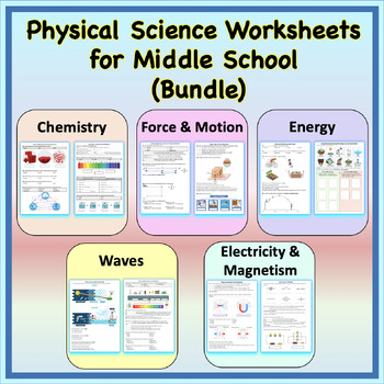 Preview of Physical Science Worksheets for Middle School | Printable & Distance Learning