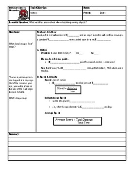 Preview of Physical Sciences Annotated Cornell NOTES