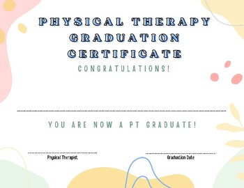 Preview of Physical Therapy Graduation Certificate bundle