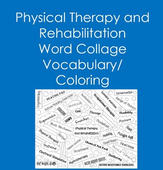 Preview of Physical Therapy and Rehabilitation Word Collage (Coloring, Health Sciences)