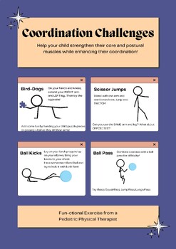 Preview of Physical Therapy for Children: Coordination Exercise Poster Printout