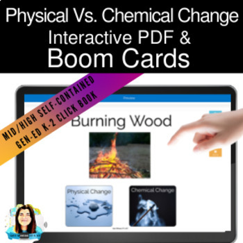Preview of Physical Vs.Chemical Change PDF | Digital Boom Cards™ | Distance Learning