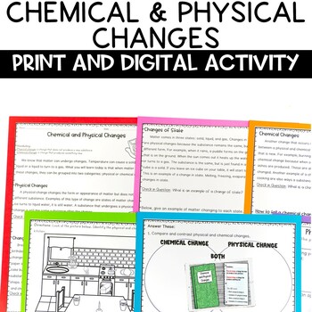 Preview of Physical and Chemical Changes Activity