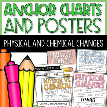 Preview of Physical and Chemical Changes Anchor Charts and Changes in Matter Posters