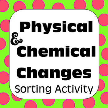 Preview of Physical & Chemical Changes Card Sort Activity