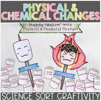 Preview of Physical and Chemical Changes Sort Activity Worksheets and Craftivity