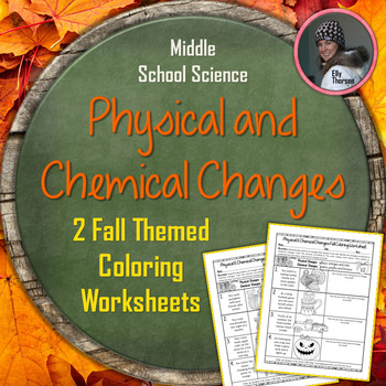 Preview of Halloween Activity: Physical and Chemical Changes Fall Coloring Worksheets