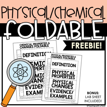 Preview of Physical and Chemical Changes | Foldable | FREEBIE!