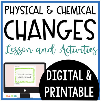 Preview of Physical and Chemical Changes - Lesson, Notes, Labs, Task Cards, and Quiz