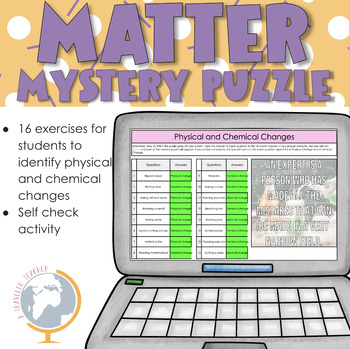 Preview of Physical and Chemical Changes Mystery Puzzle