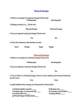 physical and chemical properties and changes quiz