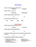 Physical and Chemical Changes Quiz