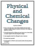 Physical and Chemical Changes Quiz