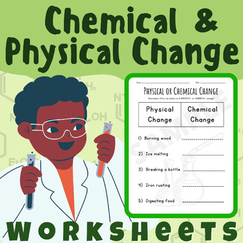 Preview of Physical and Chemical Changes Science Worksheet (10 Questions) [Easel Activity]