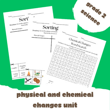Preview of Grade 2 Science Unit: Physical and Chemical Changes