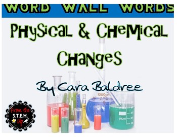 Preview of Physical and Chemical Changes Word Wall Words with Activities