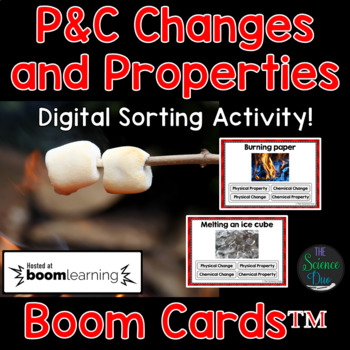 Preview of Physical and Chemical Changes and Properties - Digital Boom Cards™ Sort