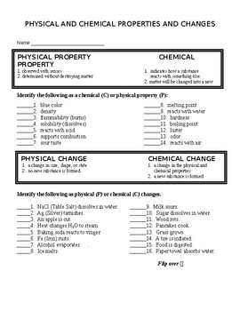 Preview of Physical and Chemical Properties and Changes