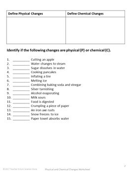 physical and chemical properties and changes practice