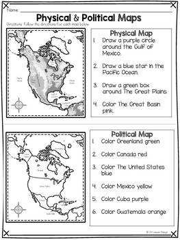Physical and Political Maps Mini-Unit by JH Lesson Design | TpT
