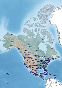 Physical Map Of North And Central America With Major Airports TpT   Original 8661201 2 