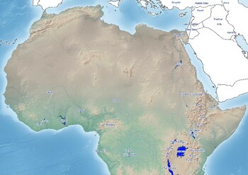 physical map of africa lakes