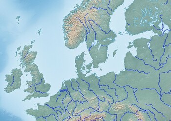 europe map with rivers and seas