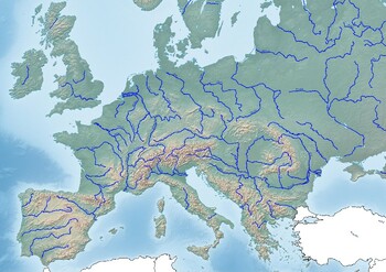 europe physical map rivers