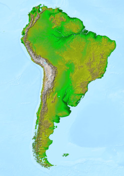 Preview of Physical map of the continent of South America Poster