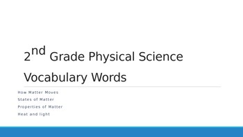 Preview of Physical science Vocabulary Words