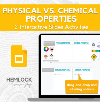 Preview of Physical vs. Chemical Properties - drag-and-drop/labeling t-chart in Slides