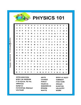 Preview of What is Physics? Word Search