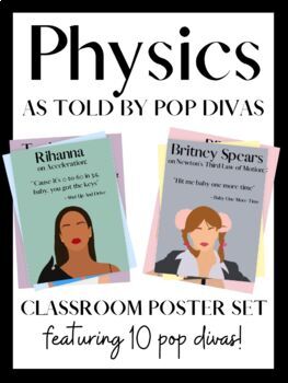 Preview of Physics As Told By Pop Divas | Classroom Decor