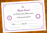 Physics Award Certificate